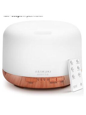 ASAKUKI 500ML Aromatherapy Diffuser & Humidifier Remote Control 7 LED Colors